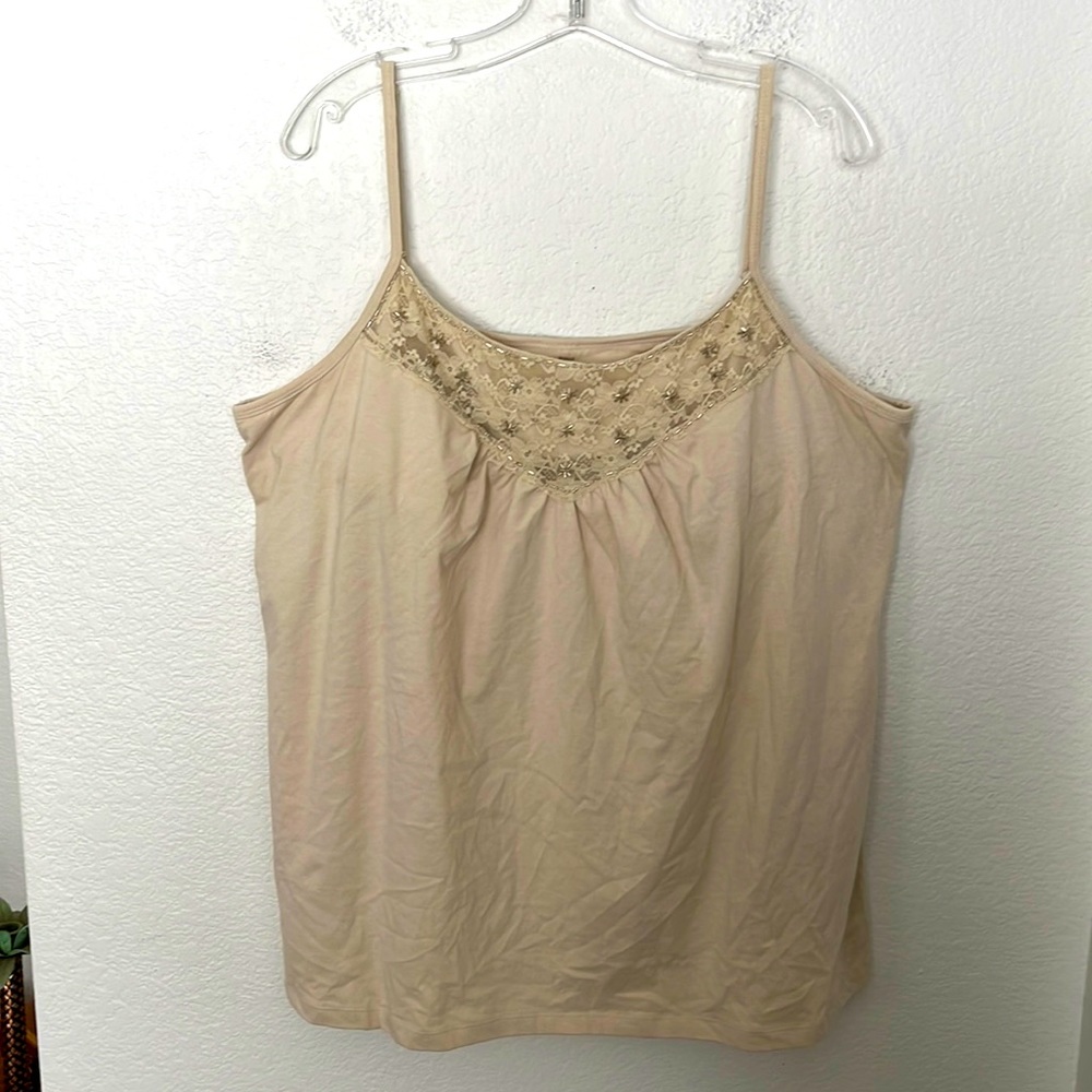 CAMISOLE TOP BY SONOMA LIGHT TAN SIZE 3X NEVER WORN NWOT EXCELLENT COND.